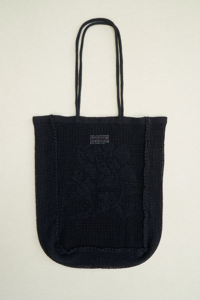 THE ROSE CROCHET BAG - BLACK